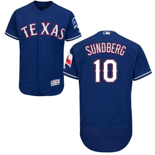 Rangers #10 Jim Sundberg Blue Flexbase Authentic Collection Stitched MLB Jersey - Click Image to Close